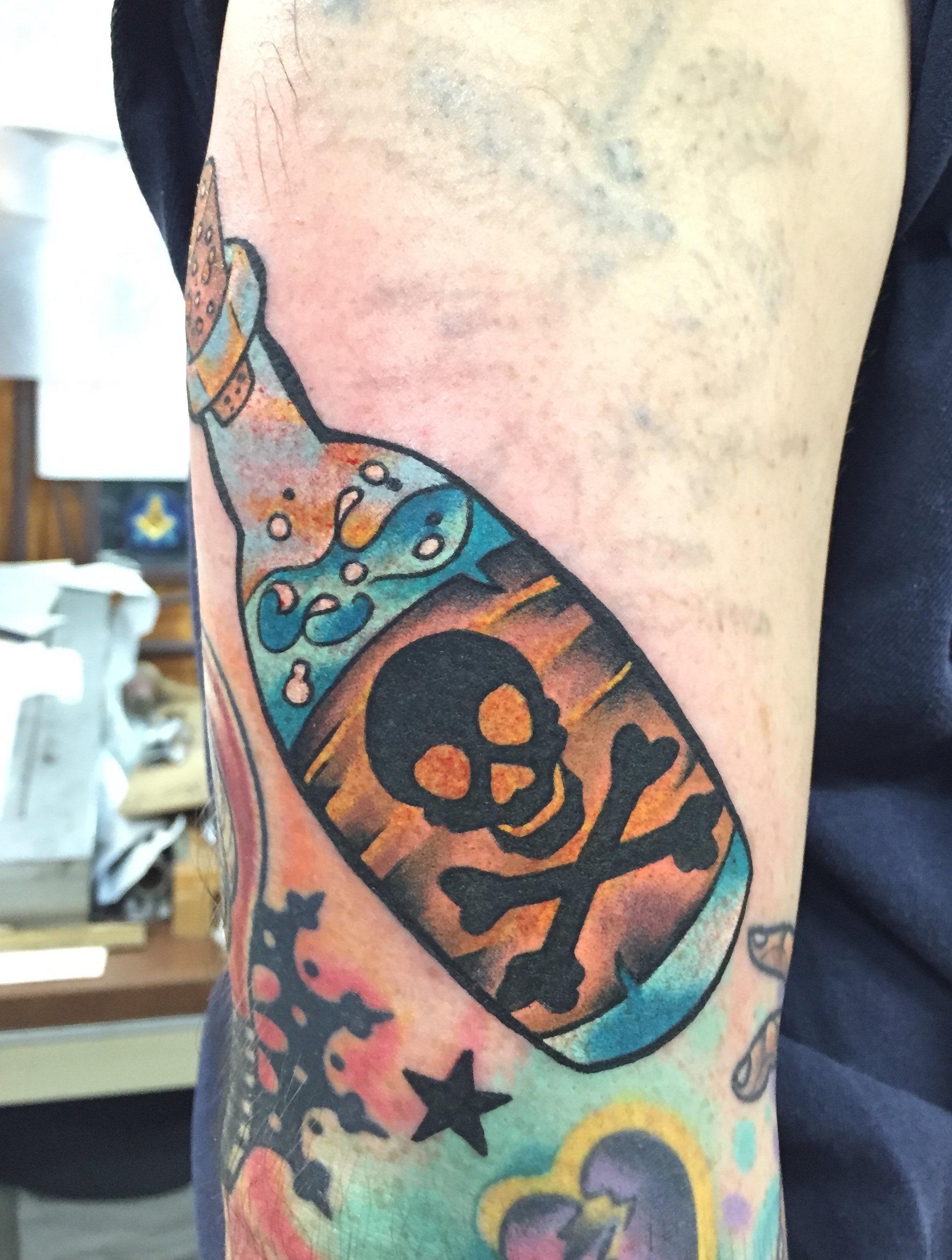  Poison bottle tattoo by Brandon Notch 