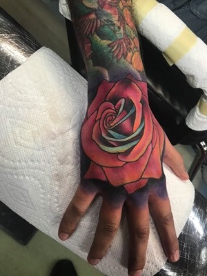  Rose hand tattoo  
