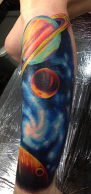  Space themed tattoo 