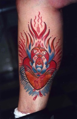  Pinstriped sacred heart tattoo 