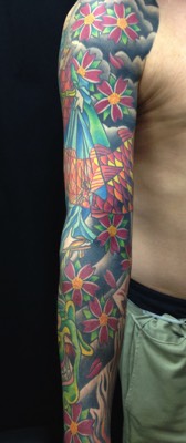 Japanese tattoo sleeve by Brandon Notch 