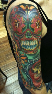  Tattooing by Brandon G Notch (Day of the dead inspired.) 