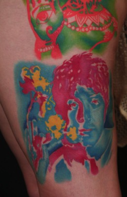  Paul McCartney art portrait tattooed By Brandon Notch (Flower-power Paul) The Beatles  
