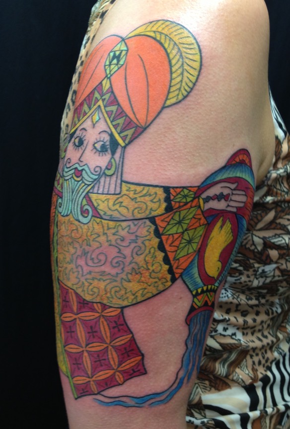  Art Deco gypsy tattoo by Brandon Notch 