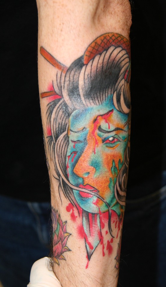 Japanese geisha head tattoo 