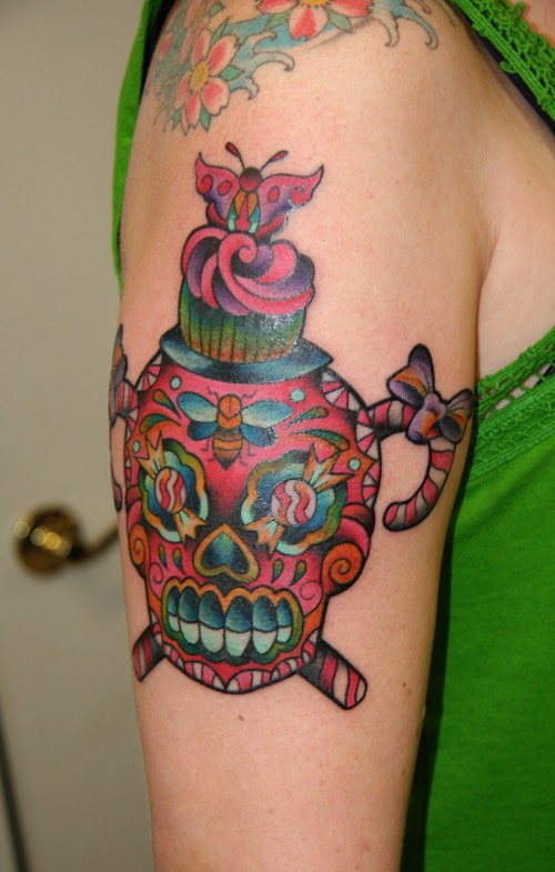  Candy Sugar Skull Tattoo 