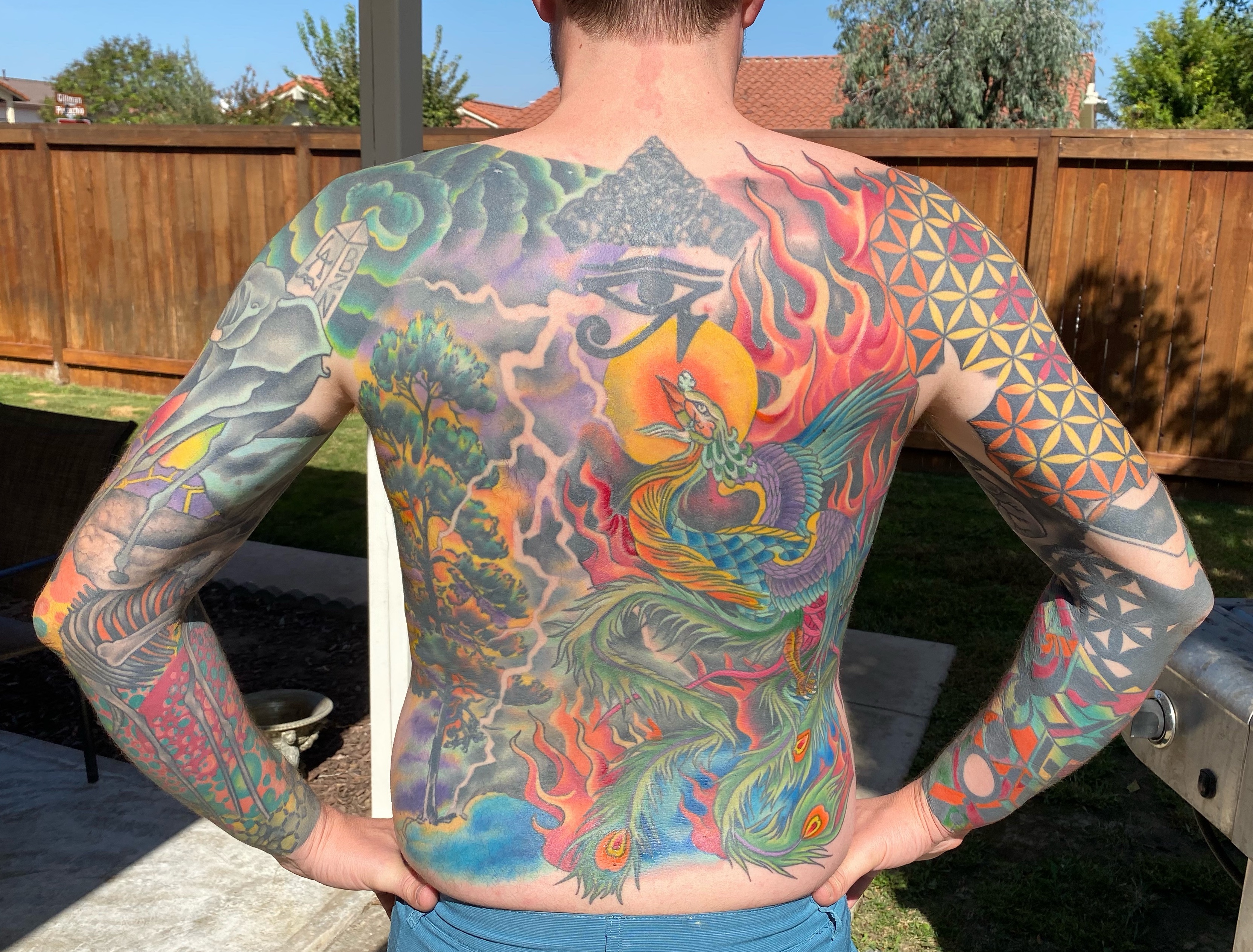  Japanese phoenix backpiece tattoo 