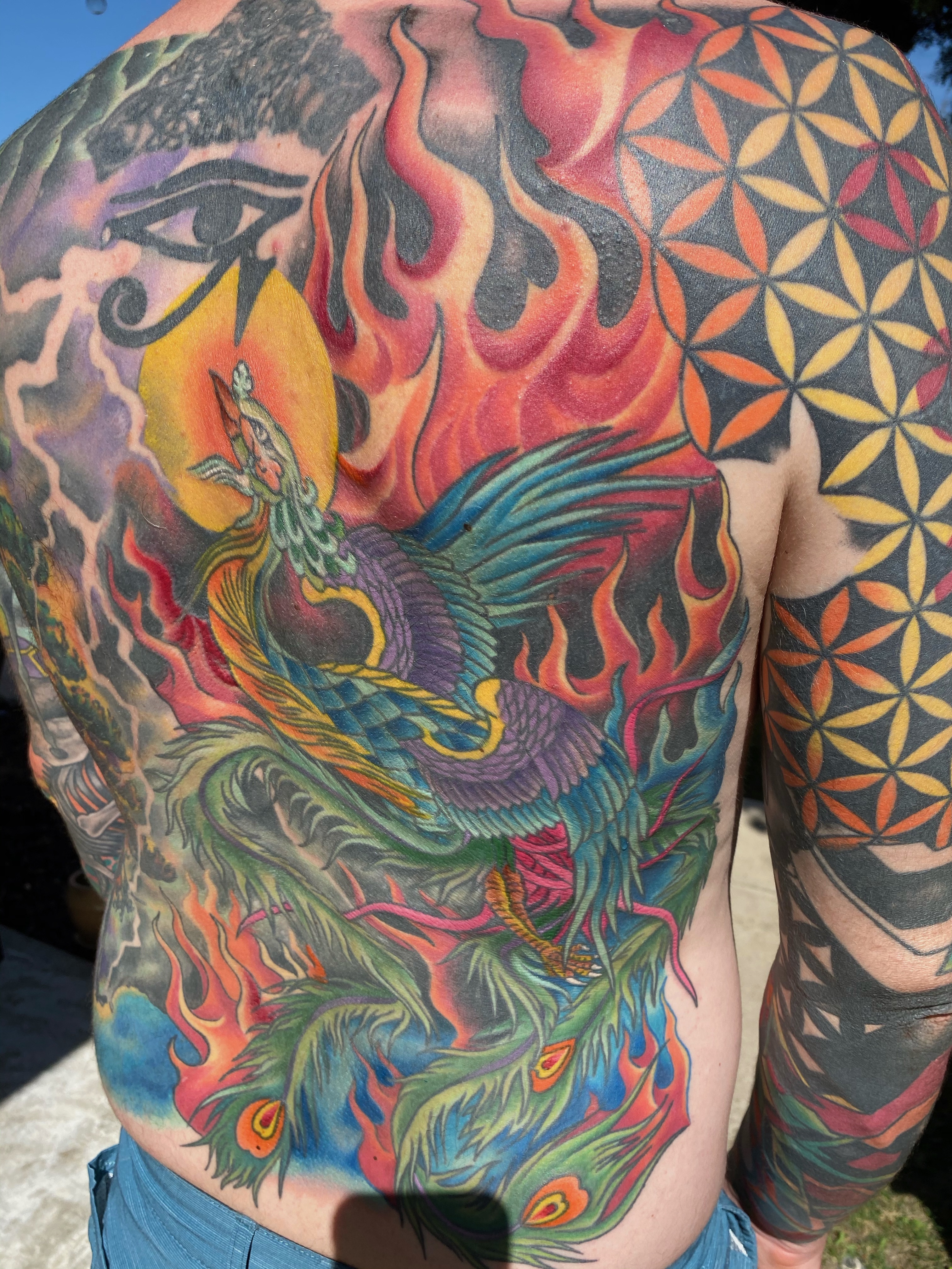  Japanese phoenix backpiece tattoo 