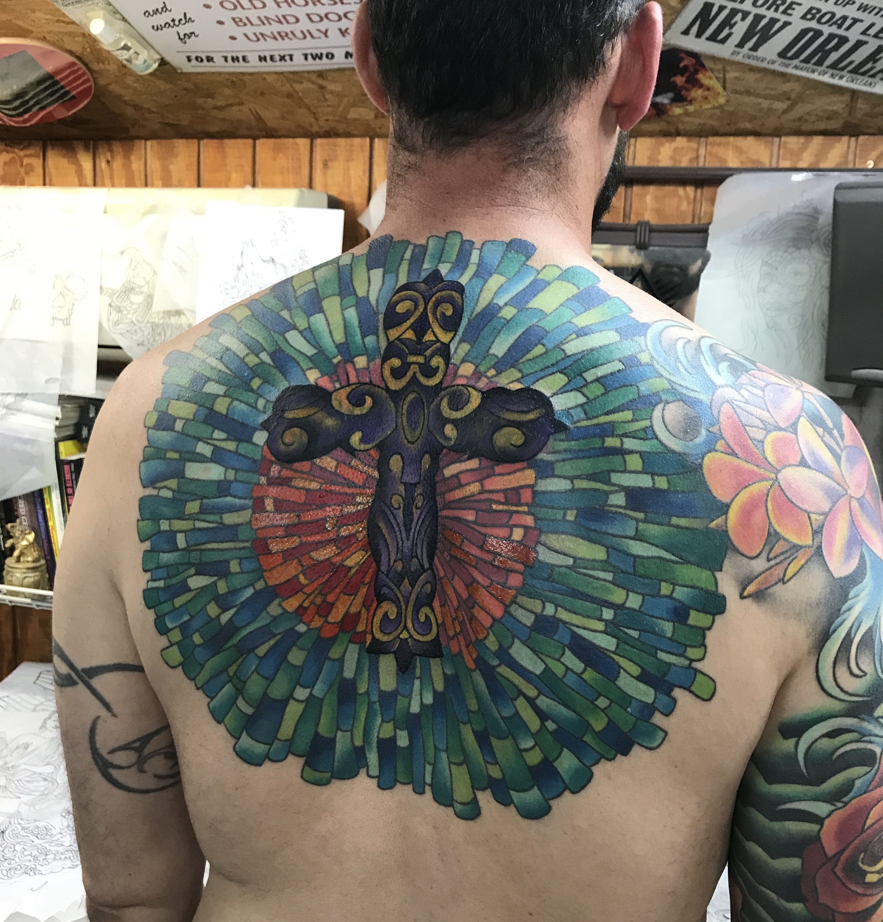  Stained glass window tattoo by Brandon Notch 