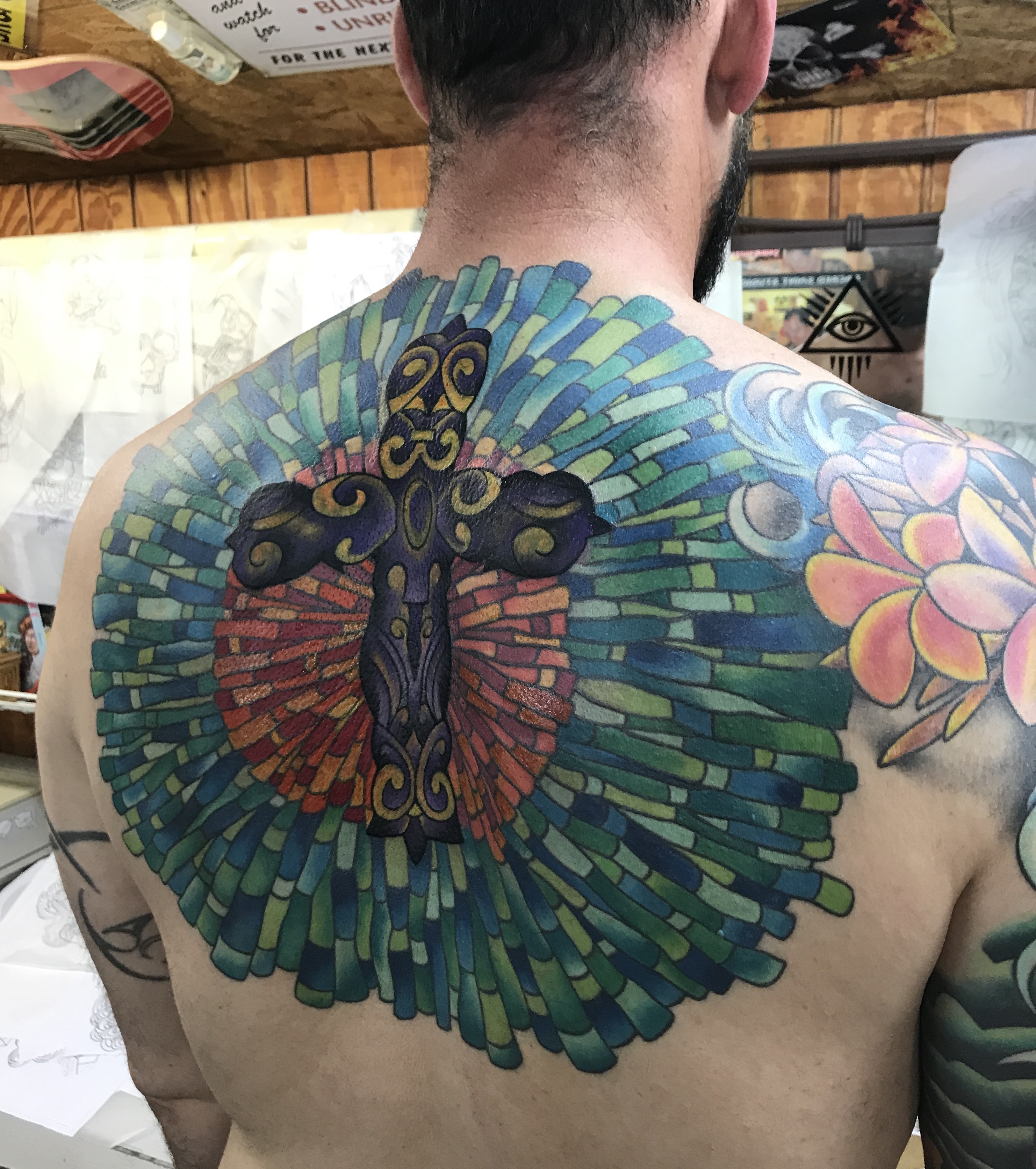  Stained glass window tattoo 