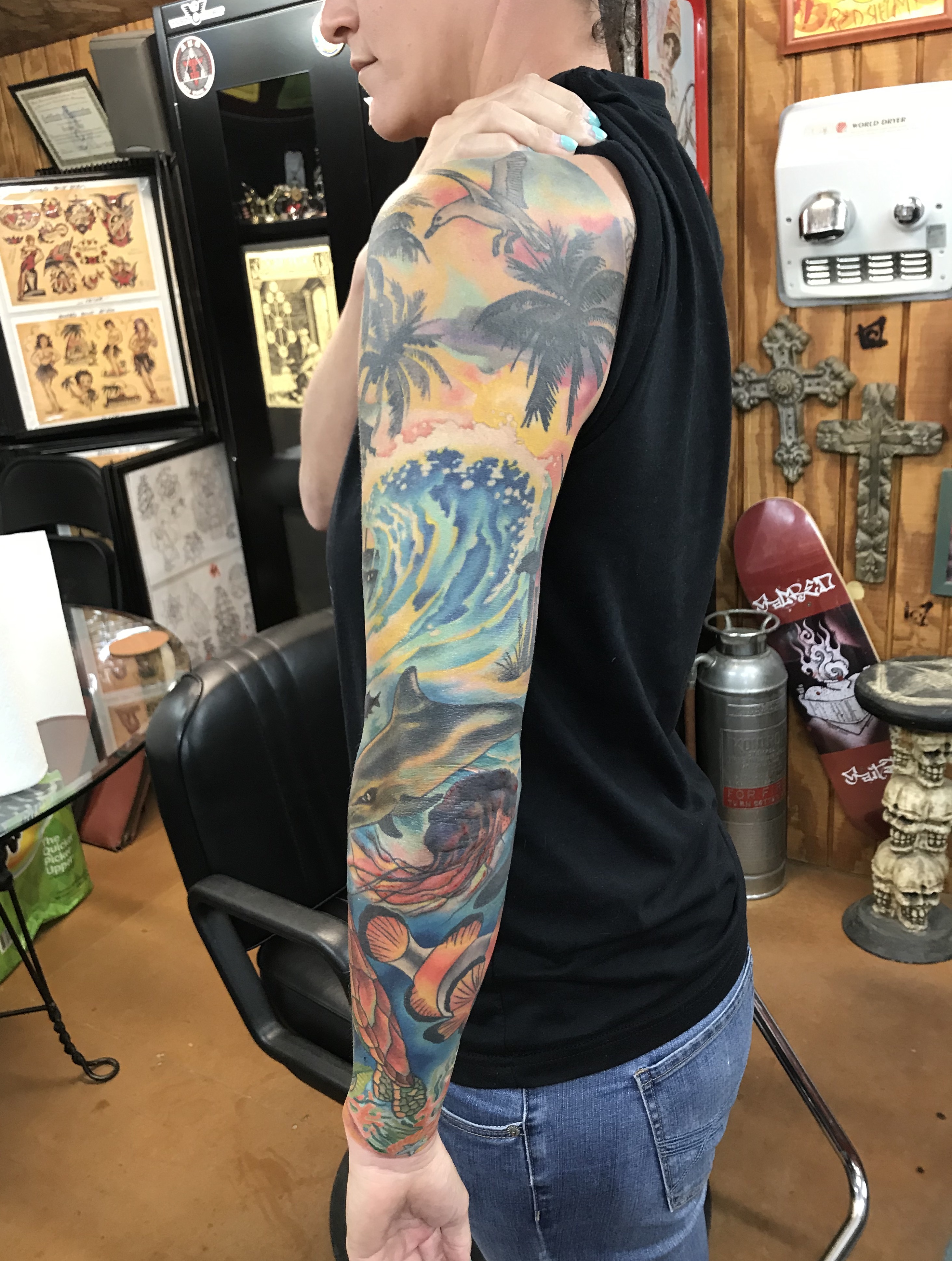  Ocean sleeve tattoo by Brandon G Notch 