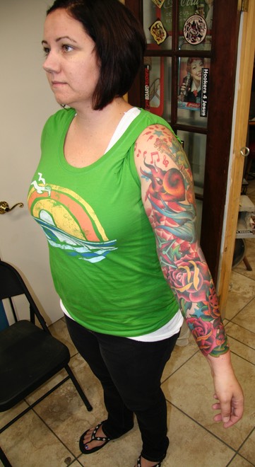  American traditional sleeve tattoo 