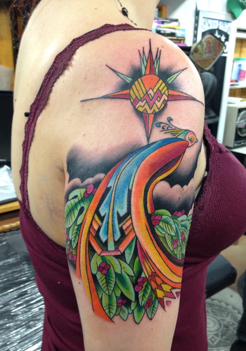  Art deco phoenix tattoo by Brandon Notch 