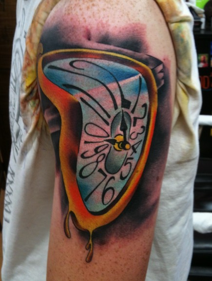  Salvador Dali (Melting Clock) Tattooed by Brandon Notch 