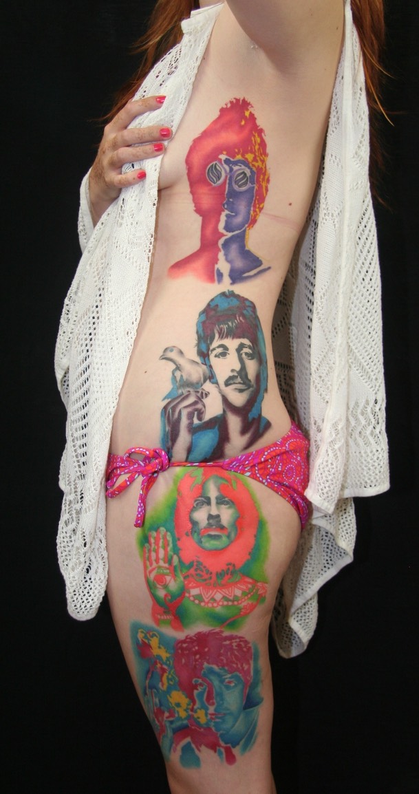  The Beatles art portrait tattooed By Brandon Notch 