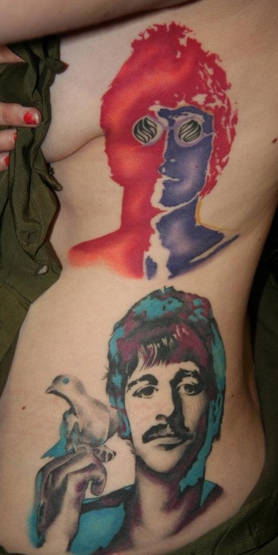  The Beatles art portrait tattooed By Brandon Notch 