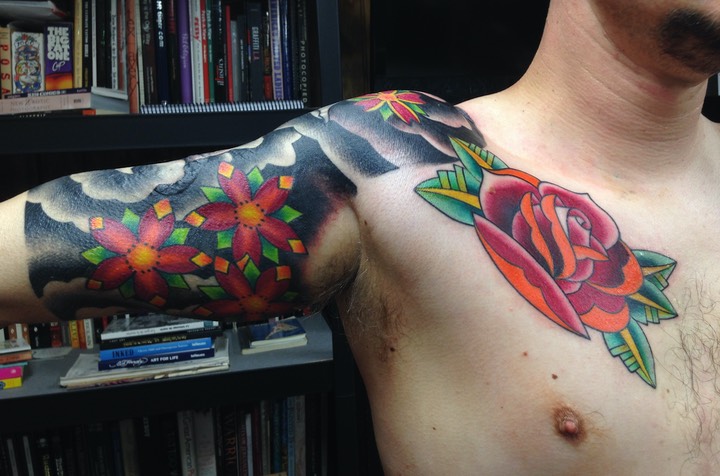  Scars covered up by tattoo 