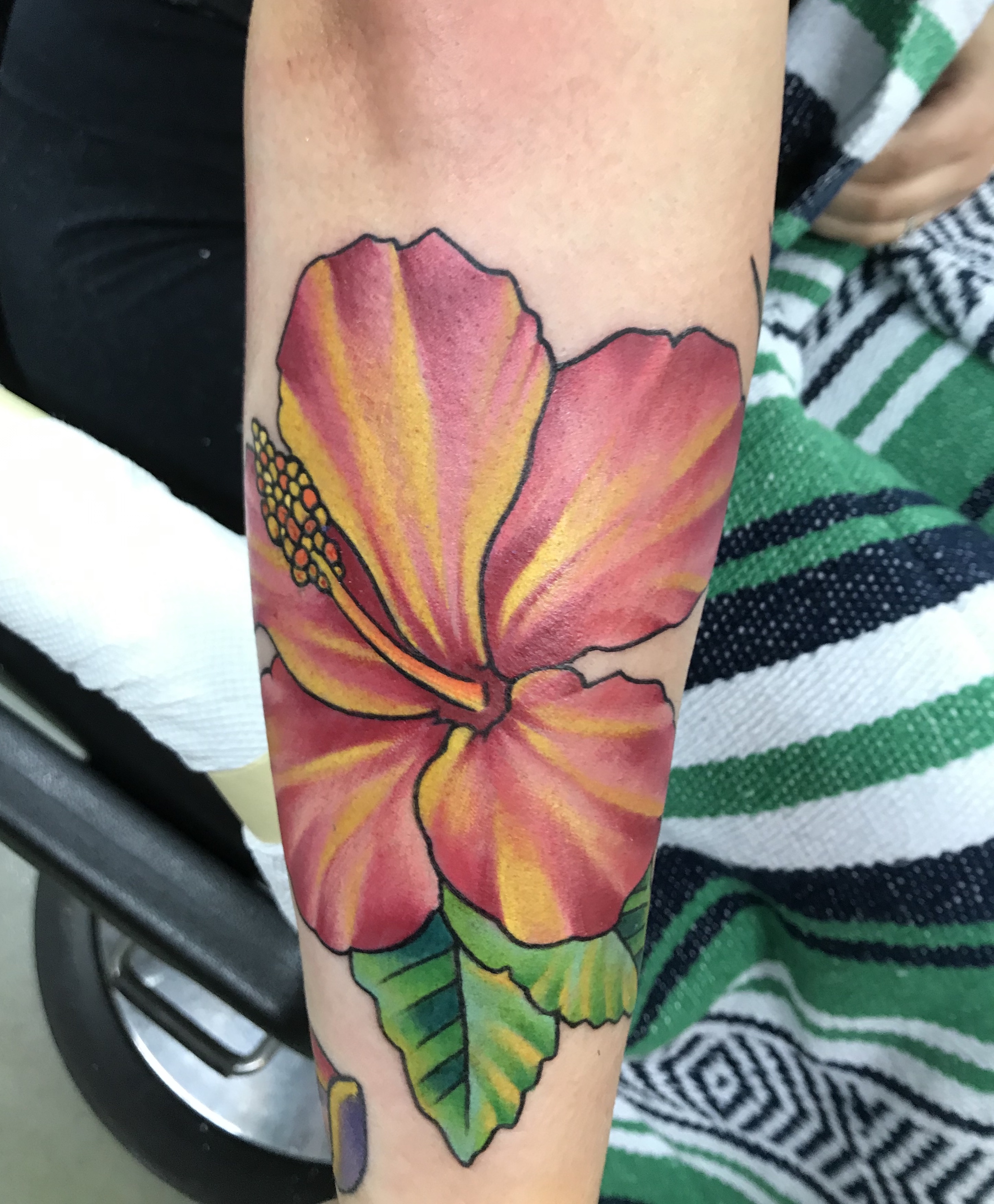  Hibiscus tattoo by Brandon Notch 