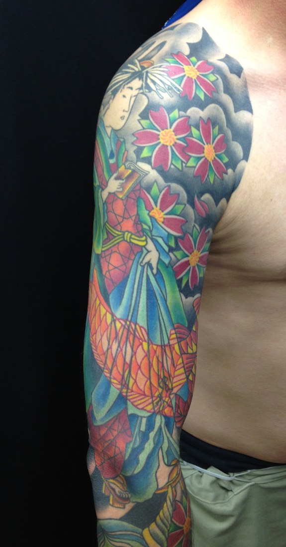  Japanese geisha tattoo sleeve 