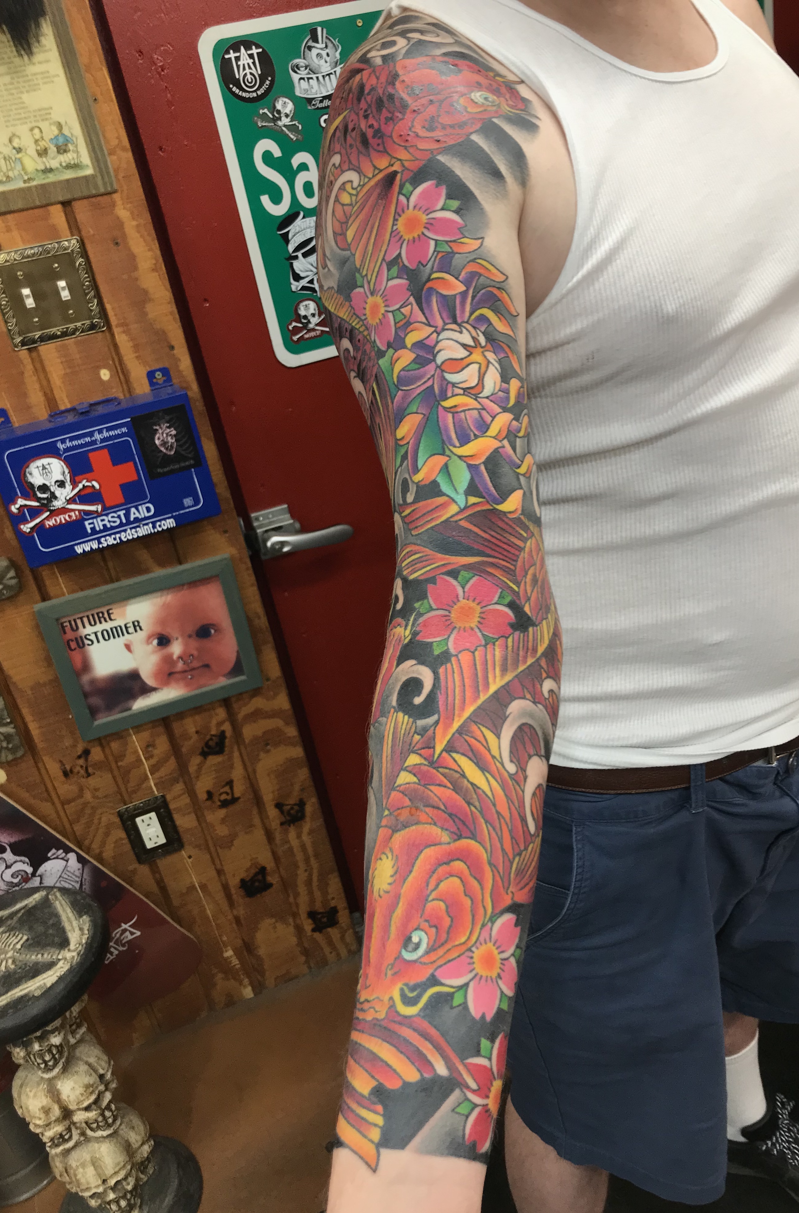  Japanese color Koi Fish sleeve by B Notch 