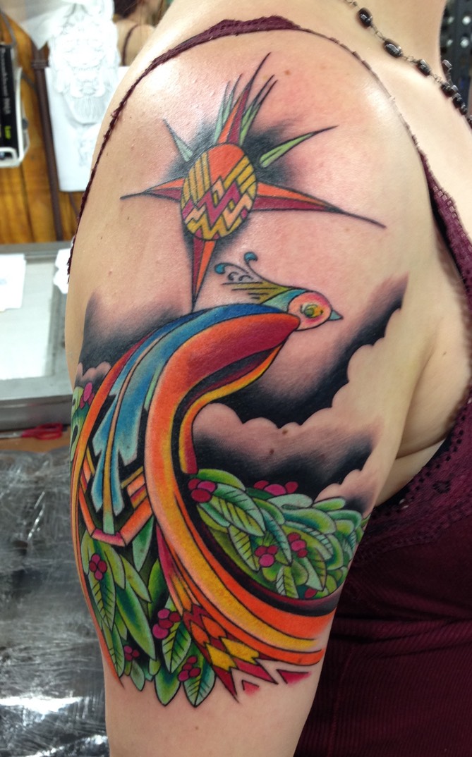  Art deco phoenix tattoo by Brandon Notch 
