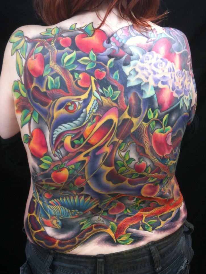  Traditional snake tattoo 