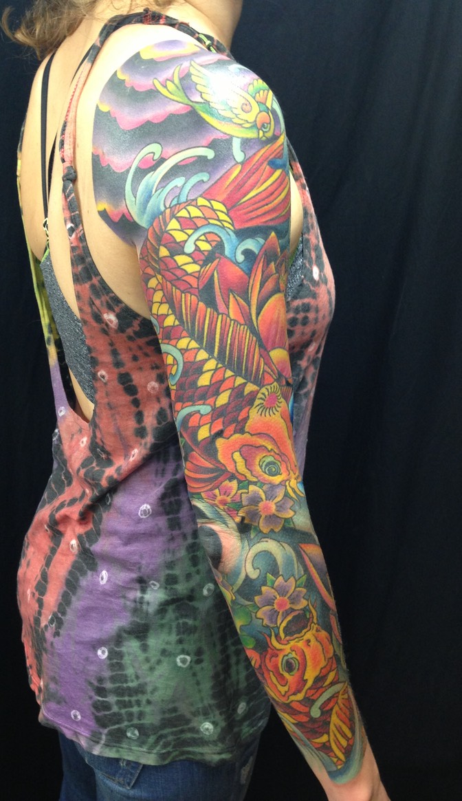  Feminine Japanese Koi fish sleeve 