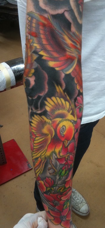  Owl & Bird tattoo by Brandon Notch 