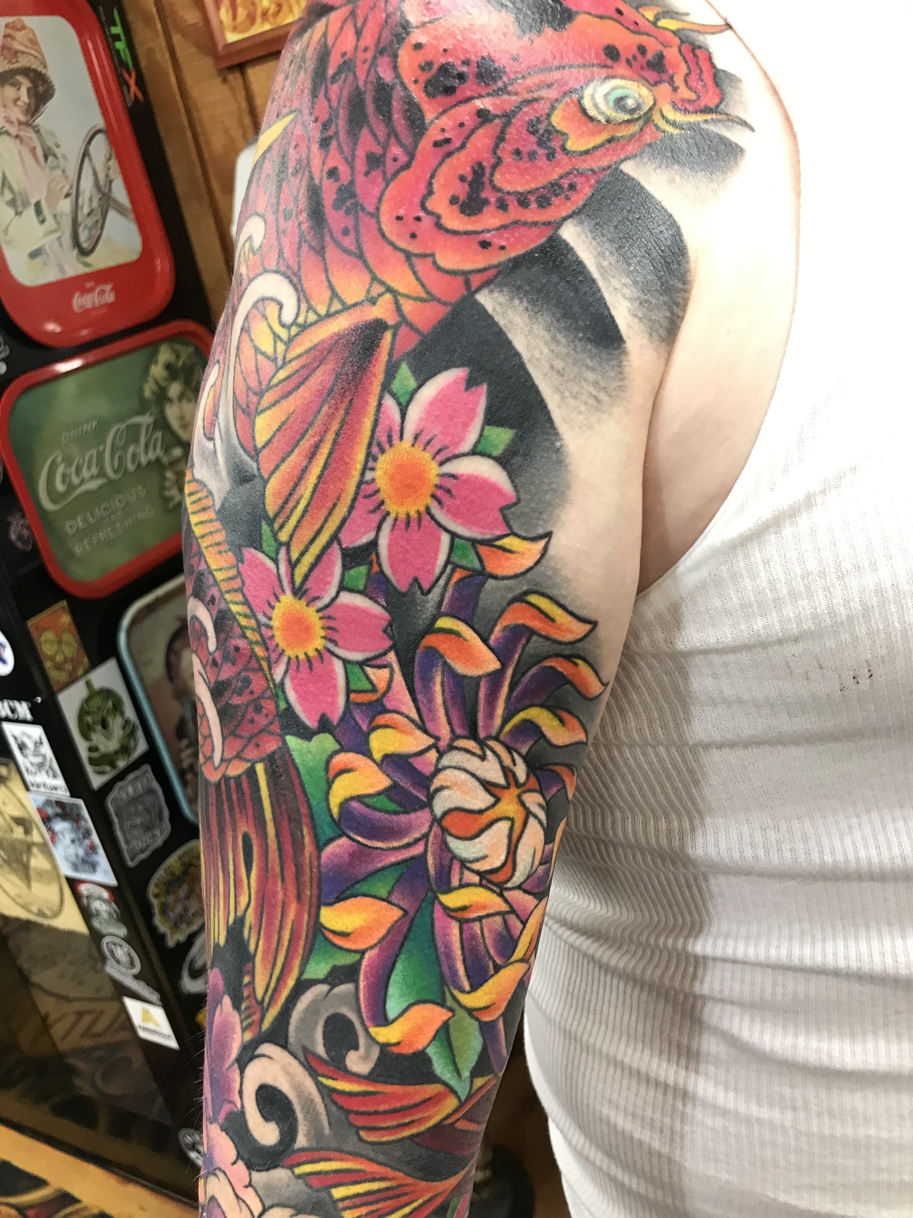  Japanese color Koi Fish sleeve by Brandon Notch 