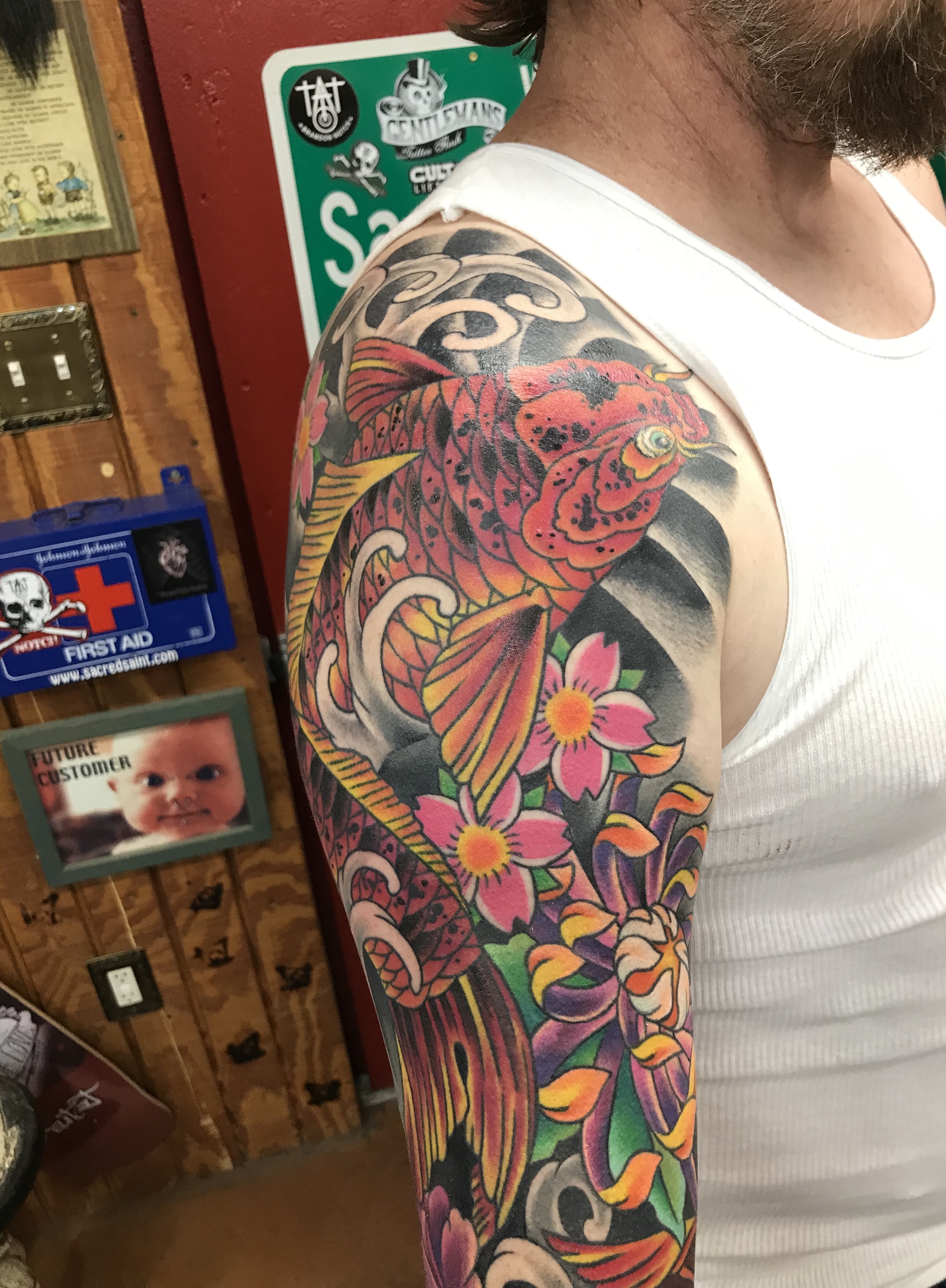  Japanese color Koi Fish sleeve by Brandon Notch 