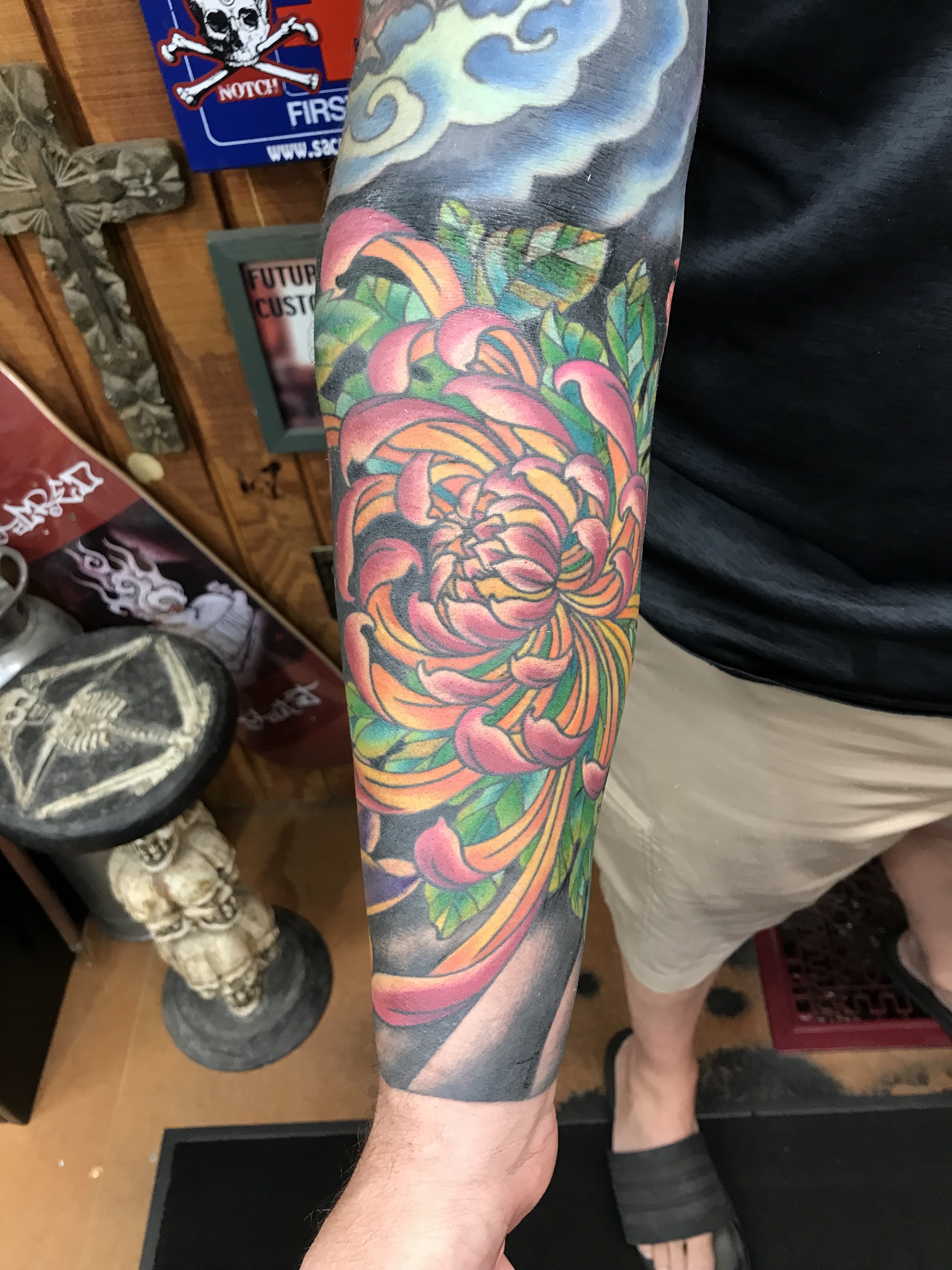  Spider Mum Chrysanthemum tattoo 