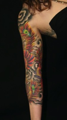  Japanese phoenix tattoo sleeve by Brandon Notch 