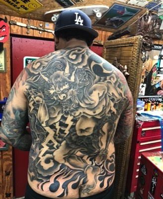  Japanese tattoo, full back piece by Brandon Notch 