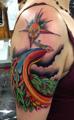  Art deco phoenix tattoo by Brandon Notch 