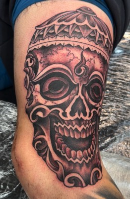  Tibetan skull tattooed by Notch 
