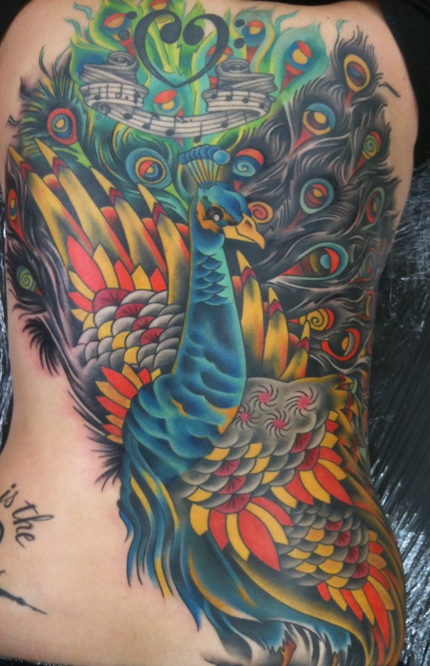  Traditional Japanese Peacock tattoo by Brandon Notch 