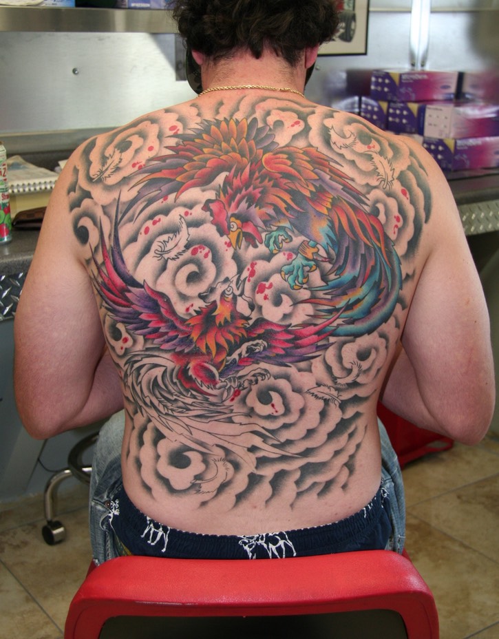  Cock Fight Tattoo (In progress) by Brandon Notch 