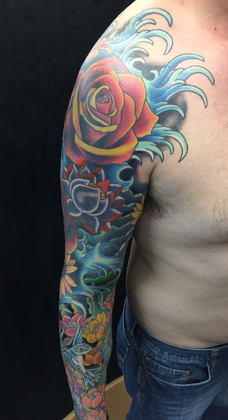  Flower sleave & cover-up by Brandon Notch 