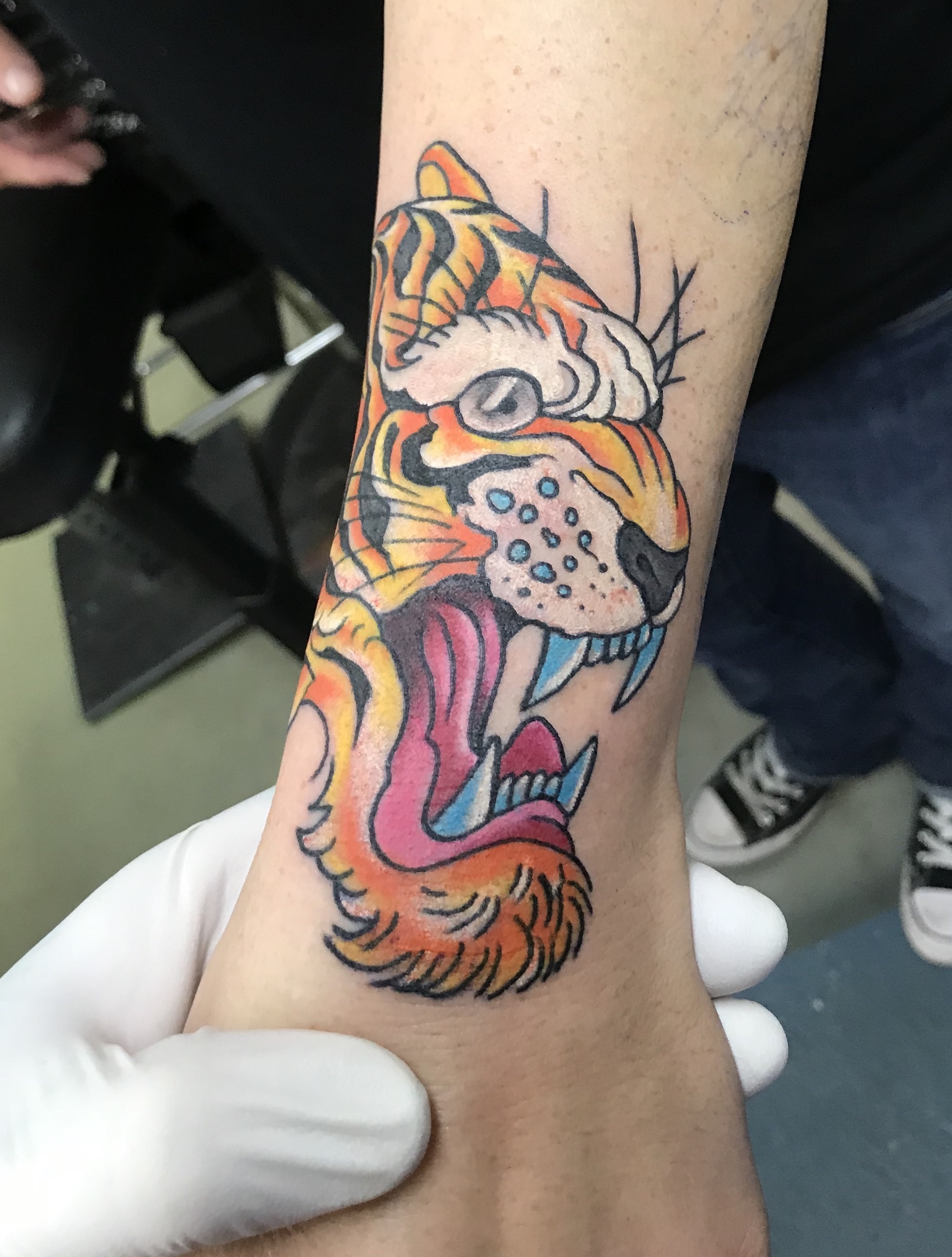  Traditional tiger tattoo by Brandon Notch 