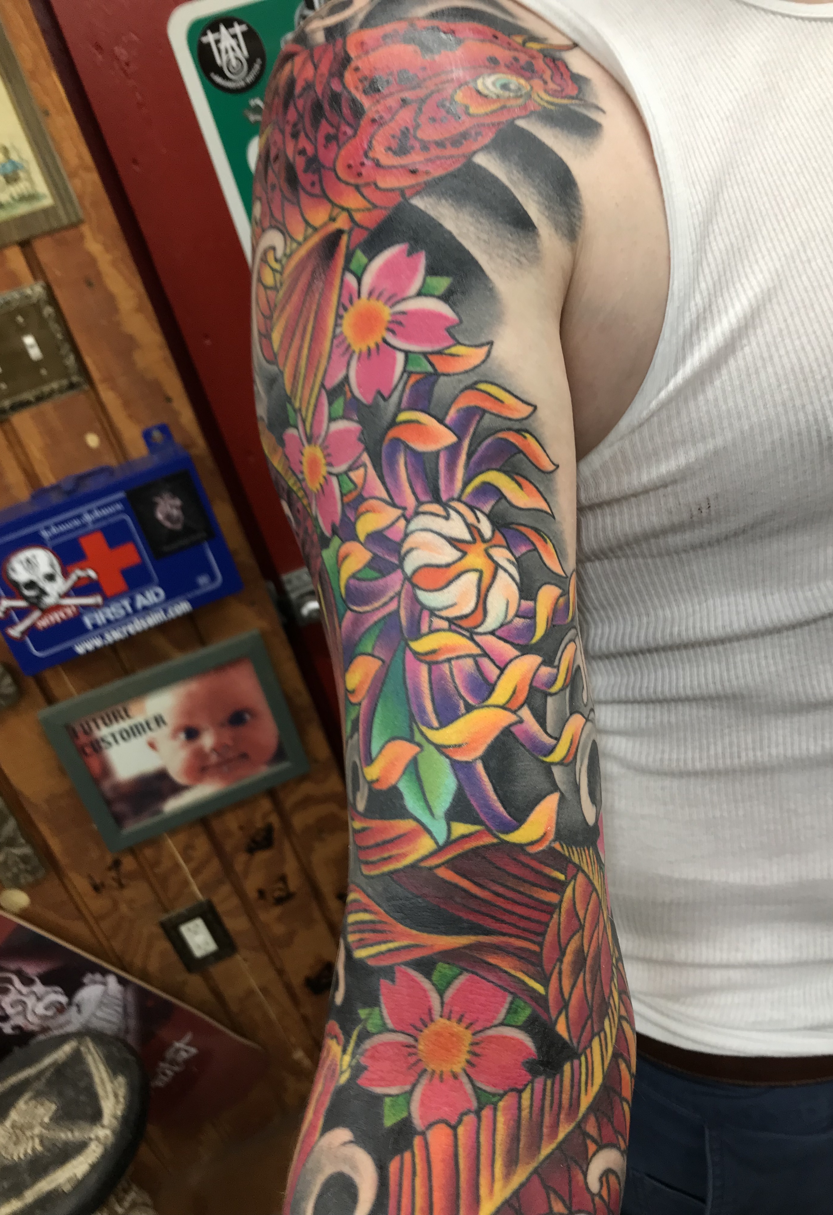  Japanese color Koi Fish sleeve by Brandon Notch 