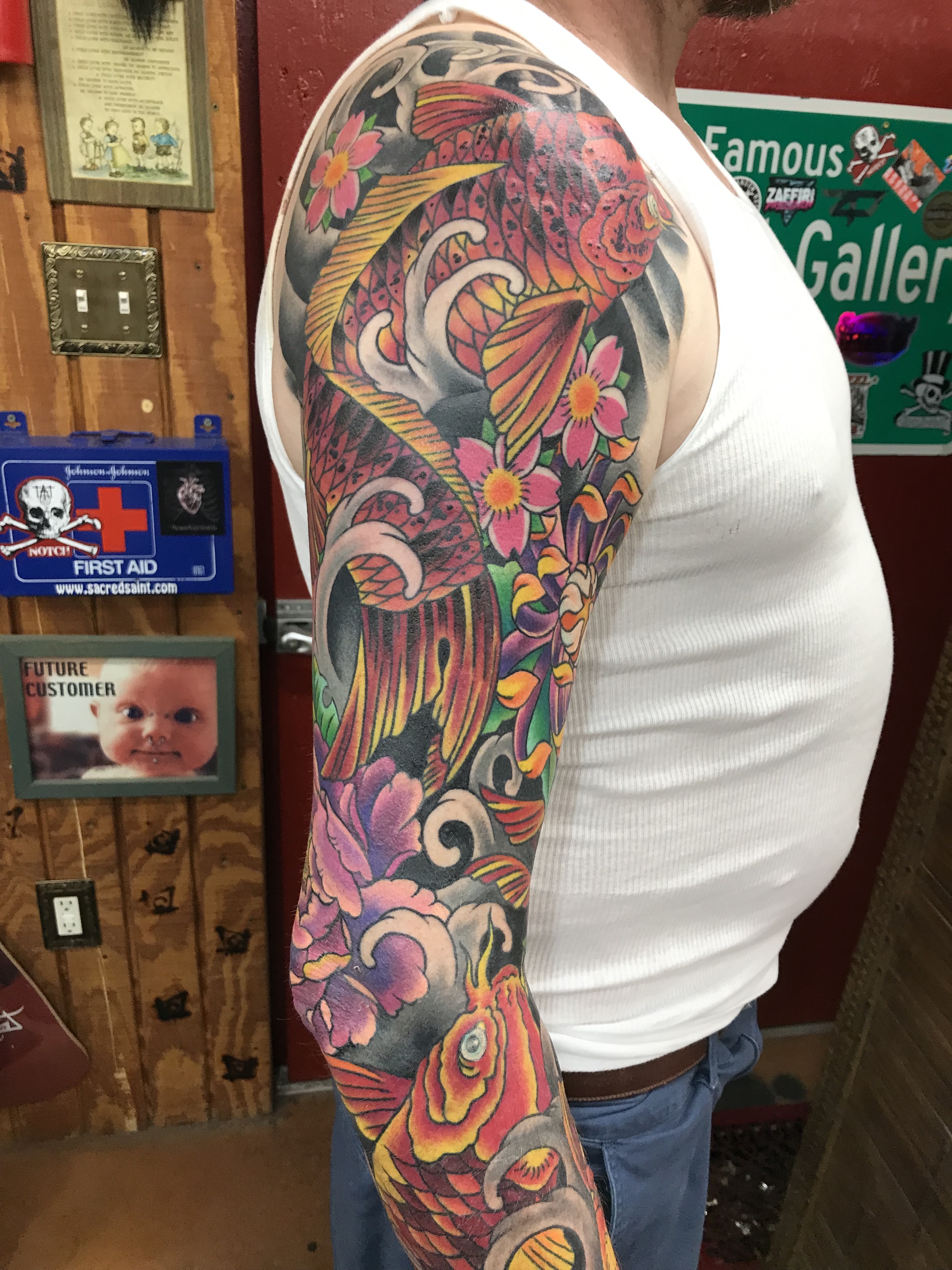  Japanese color Koi Fish sleeve by Brandon Notch 