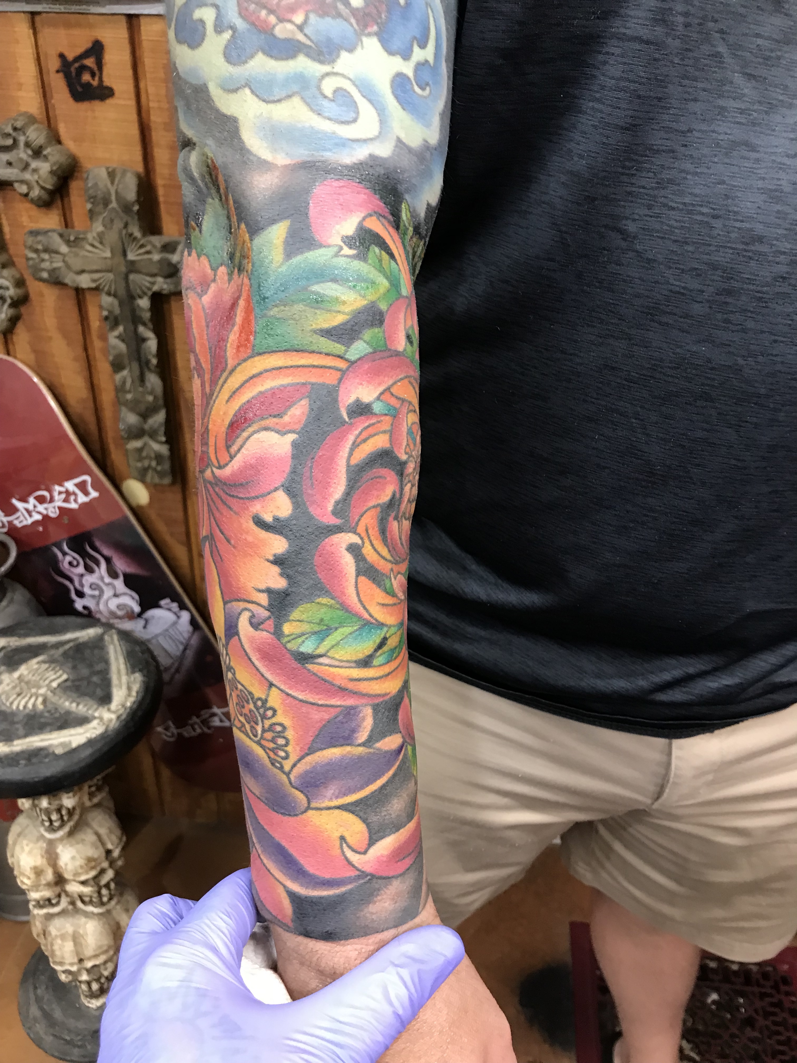  Spider Mum Chrysanthemum tattooing by Brandon Notch 