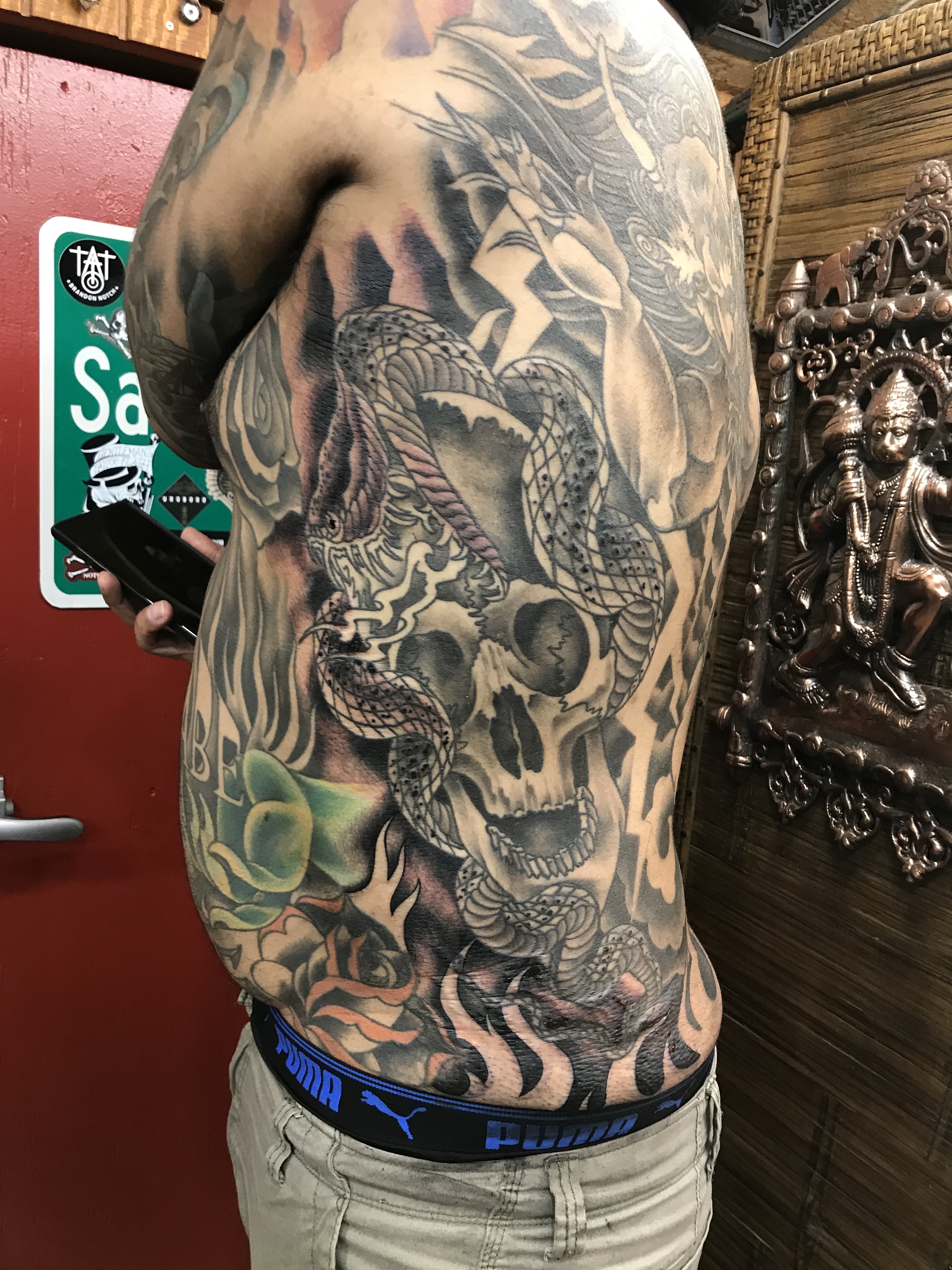  Japanese skull & snake tattoo 