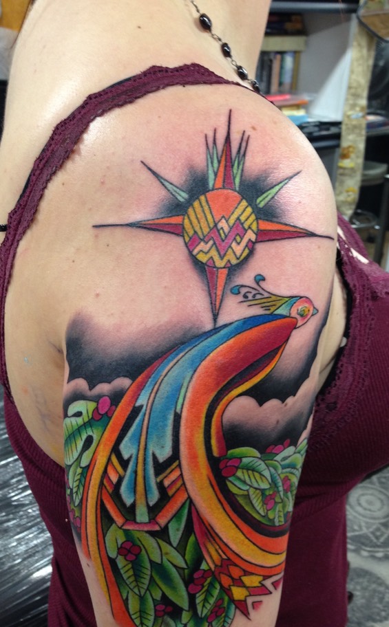  Art deco phoenix tattoo 