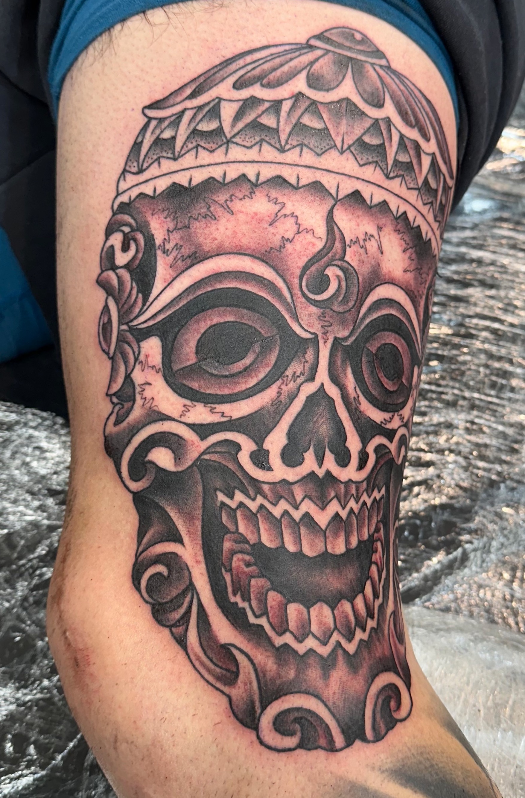  Tibetan skull tattooed by Notch 