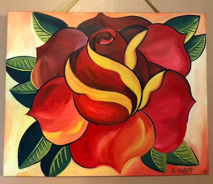  Oil painting of a traditional American rose by Brandon Garic Notch 