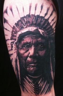  American Indian Chief tattoo by Brandon Garic Notch 