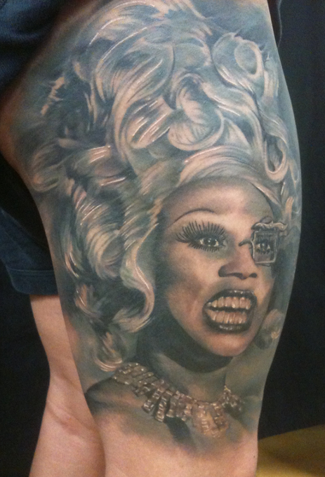 Rupaul drag queen portrait tattoo by Brandon Garic Notch 