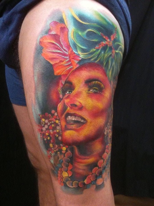  Chiquita banana girl tattooed by Brandon Notch
 