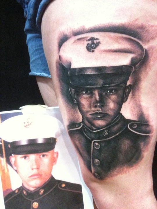  U.S. Marine Portrait Tattoo 